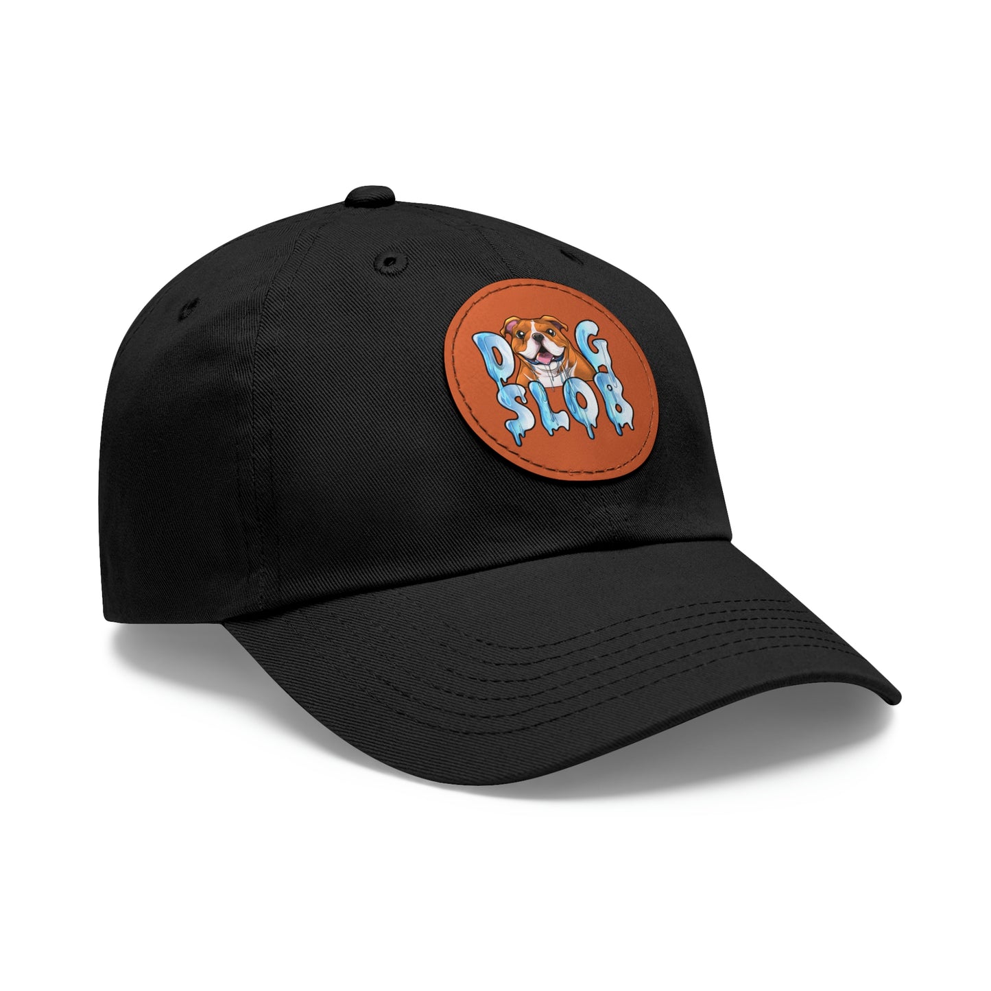 Dog Slob ® Dad Hat with Leather Patch (Round)