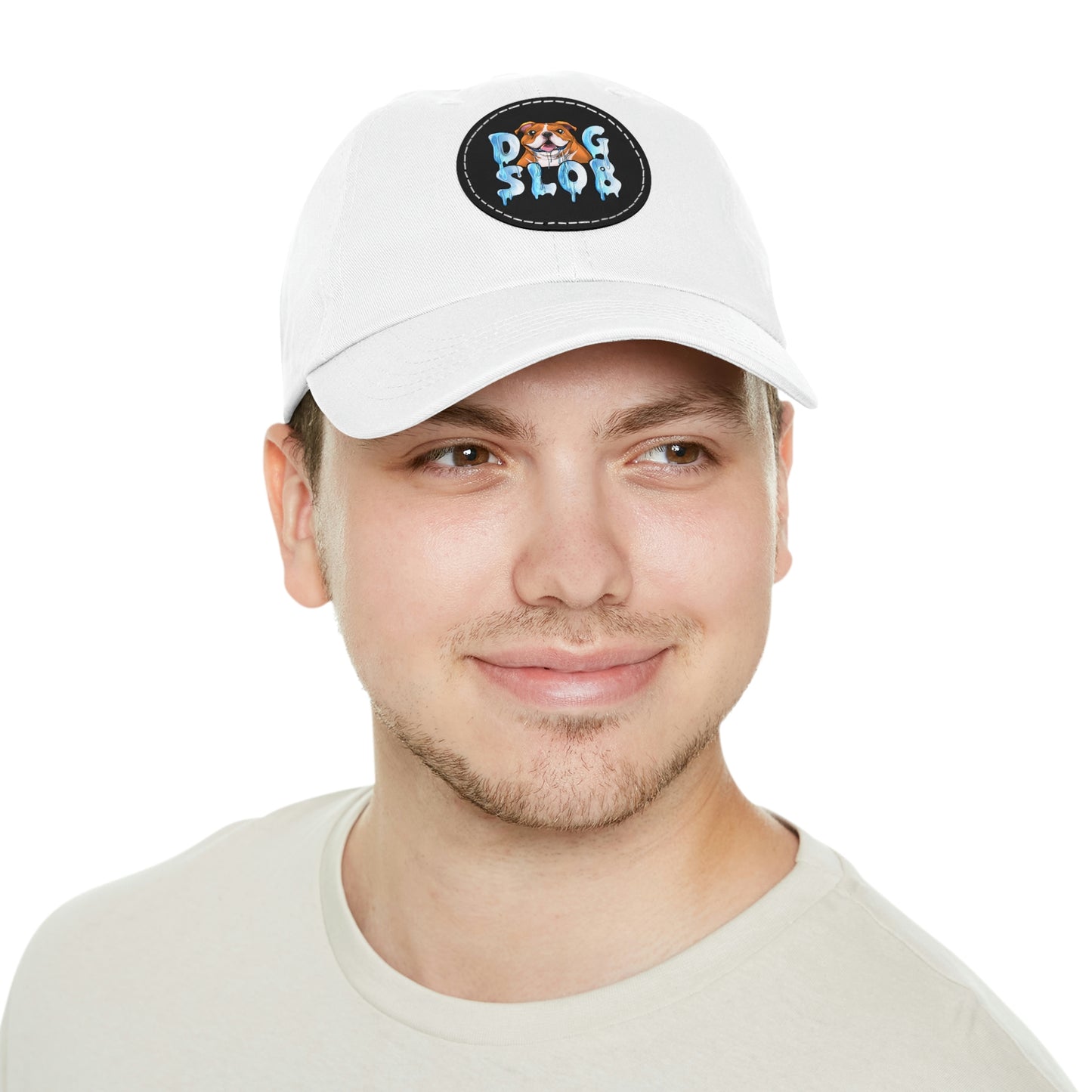 Dog Slob ® Dad Hat with Leather Patch (Round)