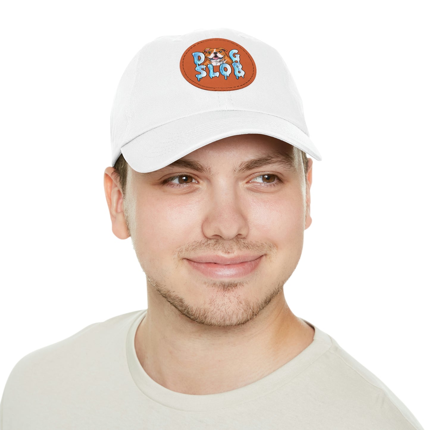 Dog Slob ® Dad Hat with Leather Patch (Round)